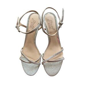 JEWEL BADGLEY MISCHKA Strappy Omari Sandals Gold Glitter Sz 8.5 EUC